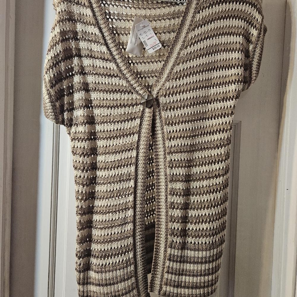 Striped Brown and Cream Women's Sweater